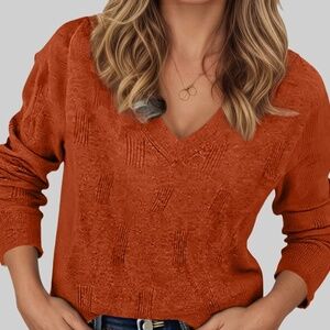 NWT Harvest V Neck Sweater with gold buttons. Size L